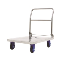 Carretilla Plegable Silenciosa de Acero Inoxidable con Plataforma, Carro de Carga Plano para Uso Industrial y Comercial