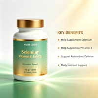 Comprimés personnalisés de sélénium et vitamine E 60μg 85mg, supplément de levure de sélénium pour adultes, soutien à la santé immunitaire, OEM ODM Marque Privée