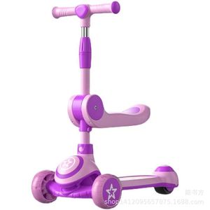 Children's Scooter Tricycle With Lights And Music For 3 Years Old Up Adjustable Height Red Color - Product Image 5