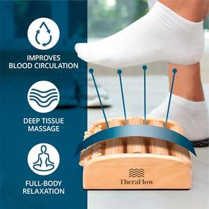 Masseur de pieds TheraFlow avec fonction musicale pour le soulagement de la neuropathie et de la fasciite plantaire, coffret cadeau comprenant un tableau de réflexologie (femmes et hommes) - Product Image 3