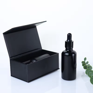 Bouteille de sérum vide de luxe pour le visage ronde mate de 50ml 30ml 50ml 100ml flacon compte-gouttes en <span class=keywords><strong>verre</strong></span> d'huile essentielle avec boîte - Product Image 3