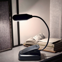 Lampe de chevet moderne flexible et réglable, mini lampe LED en acrylique à une couleur, alimentée par piles AAA, lampe de bureau à clipser pour la lecture dans la chambre