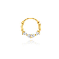 YW 8mm S925 cincin tindik hidung perak murni, Perhiasan Tubuh anting-anting simpai untuk wanita