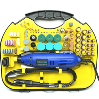 Mini-meuleuse rotative 211 pièces, 6 vitesses, outils de gravure et de polissage DIY, 130 W, adaptée au bois et au verre