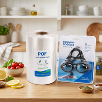 Film thermorétractable POF transparent de haute qualité, durable, conforme aux normes UE et FDA, recyclable, OEM ODM, échantillon gratuit pour l'emballage de la quincaillerie