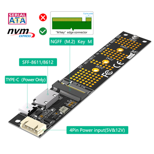 New Version <b>M</b>.<b>2</b> (NGFF) <b>NVMe</b> <b>SSD</b> to SFF-8611/8612 Adapter Supports <b>Nvme</b> 2230 2242 2260 and 2280 Stock Available <b>M</b>.<b>2</b>(NGFF) <b>NVMe</b> SS - Product Image 3