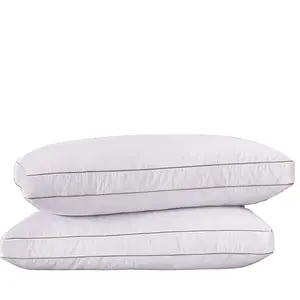 鹅绒羽毛枕头可供睡觉2包，100% 纯棉羽绒枕头酒店系列床上用品枕头
