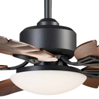 Ventilateur de plafond de style européen moderne, lustre LED, 5 pales, 6 vitesses, télécommande, finition bois, faible bruit, DC, salon