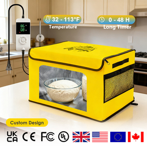 Boîte à levure pliable améliorée avec 50-113 ℉   Contrôle <span class=keywords><strong>de</strong></span> la température et minuterie 48H, appareil <span class=keywords><strong>de</strong></span> fermentation <span class=keywords><strong>de</strong></span> la pâte avec grille métallique, récipient <span class=keywords><strong>de</strong></span> fermentation <span class=keywords><strong>de</strong></span> la pâte - Product Image 3