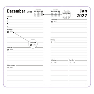 <span class=keywords><strong>Agenda</strong></span> <span class=keywords><strong>Elegante</strong></span> para Planificación Personal y Empresarial 2026, Solución de Regalo Corporativo - Product Image 6