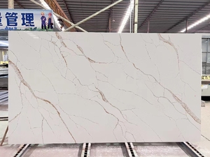 GOLDTOP Big Slab Polished Quartz White Modern for Hotel Island Vanity Tops Customized Size & Thickness Waterproof Eco-Friendly - Product Image 2