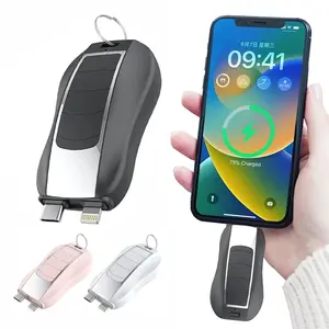 2024 2 IN 1 Connector For iPhone Samsung Small Gift Power Station Portable Pocket Charger Mini Emergency Keychain Power Bank