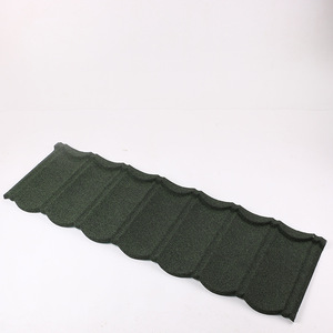 Matériau de construction Villa <span class=keywords><strong>Metro</strong></span> 0.4mm Tuile de toiture en acier revêtue de pierre colorée en tôle - Product Image 1