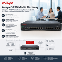 Passerelle multimédia Avaya G430, passerelle vocale IP PBX d'entreprise, commutateur téléphonique pour système de communication unifiée