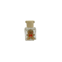 Diffuseur de parfum pour voiture style dessin animé Père Noël, 10 ml, liquide en verre, couvercle en bois, diffuseur d'air carré en cristal à suspendre au rétroviseur