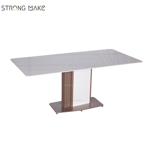 Mesa de Comedor de Mármol de Lujo Estilo Nórdico Vintage Wabi Sabi Blanca para Cocina, Isla de Cocina, Comedor Interior para el Hogar - Product Image 3