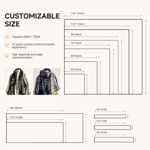 Écharpe en fausse cachemire jacquard léopard pour femme - Écharpe d'hiver tendance avec franges à pompons, chaude et élégante - Product Image 4