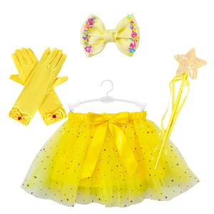 Rok Tutu payet anak perempuan, Set gaun kostum pesta putri Festival tongkat pita permen bergaris - Product Image 1