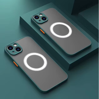 Étui de téléphone en TPU antichoc avec charge magnétique sans fil et béquille pour les séries 17/16/15/14/13/12/11/8 Plus (Transparent Luxe)