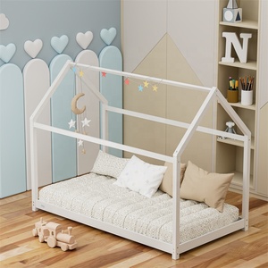 <strong>House</strong> Shape Twin Size Montessori <strong>House</strong> <strong>Bed</strong> Wooden Floor <strong>Bed</strong> Simply Kids <strong>Bed</strong> Design for Children Room - Product Image 1