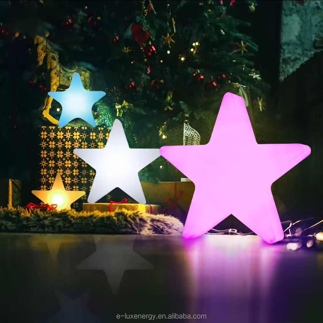 New Design Wholesale Multiple Colors Indoor/Outdoor Garden Party Star Luminous Light Decorative Light Solar Power Outdoor Star