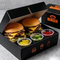 Boîte à hamburger avec porte-gobelet, ensemble d'emballage pour hamburger et boisson, plateau en papier pour restaurants de restauration rapide