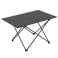 Table de camping pliable d'extérieur avec design intégré en forme d'œuf, cadre en fer rectangulaire, mobilier d'extérieur pour pique-niques et stands