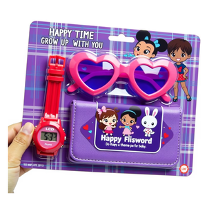 Nuevo Set de Regalo de Cumpleaños para Niños y Niñas con Reloj Digital de Dibujos Animados, Cartera y Gafas LED de Princesa para Niños - Product Image 6