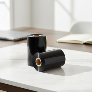 Ruban thermique <span class=keywords><strong>de</strong></span> transfert <span class=keywords><strong>de</strong></span> codes-barres <span class=keywords><strong>de</strong></span> qualité supérieure, carbone, 90 mm x 300 m, à base <span class=keywords><strong>de</strong></span> <span class=keywords><strong>cire</strong></span> et <span class=keywords><strong>de</strong></span> résine, pour imprimantes d'étiquettes HP/Oki, largeur 24 mm - Product Image 1