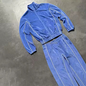 Setelan pakaian olahraga kustom pria, 2 potong reflektif, ukuran besar, setelan keringat, pakaian olahraga untuk pria - Product Image 6