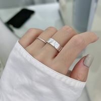 Ada Jewelry Joyas de Plata 925, Anillos de Eternidad Coreanos de Plata de Ley Original, Modernos y a la Moda