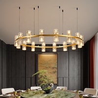 Vente en gros de lustre de salle de banquet de luxe circulaire moderne restaurant d'hôtel avec de nouvelles lampes lustres lampes suspendues