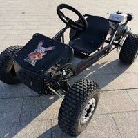 Kart à pédales tout-terrain à 4 roues à essence, transmission par chaîne, frein à disque, moteur 212cc 4 temps, kart de course tout-terrain pour adultes, kart de drift pour la plage