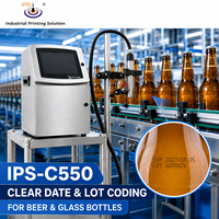 Imprimante automatique de date d'expiration IPS-C550, jet d'encre petit caractère, machine de codage de numéro de lot pour bouteilles de bière et bouteilles en verre