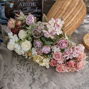 Bouquet de roses artificielles Arthur Rose, blanc, jaune, rouge vin, violet, fait main, pour mariage, décoration de la maison, fleurs transfrontalières - Product Image 1