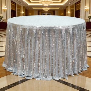 <strong>Black</strong> Sequin 120" Round <strong>Tablecloth</strong> - Product Image 4