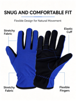 Gants de travail de sécurité bleu-noir en nylon, gants de protection industriels, de construction et de jardinage pour hommes et femmes