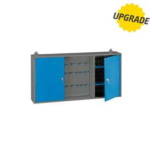 Kit de Montaje de Armario de Pared Fervi, Azul Acero, con Cerradura, Recubrimiento en Polvo, Armario de Almacenamiento para Taller, Cerradura Manual de Seguridad - Product Image 1