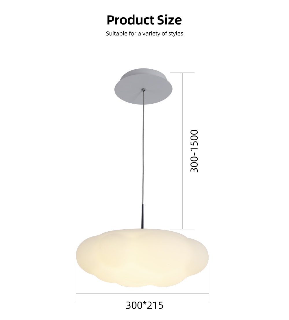 Hot Sell Creative Nordic Rgb Hanging Lamps Post-modern Contemporary Pendant Light White Cloud Chandelier