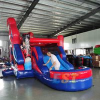 Château gonflable commercial pour enfants, château gonflable Spiderman, toboggan à obstacles, combo château gonflable, toboggan aquatique