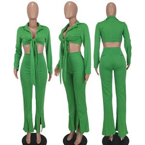 Nouvelle Collection : Ensemble Deux Pièces Tendance pour Femmes – Haut Manches Longues et Pantalon Évasé pour Grandes Tailles - Product Image 6