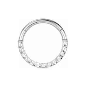 Anillo de Nariz de Acero Inoxidable con Incrustaciones de Zirconia, Anillo de Labio en Forma de U, Piercing para Septum, Joyería, Regalo - Product Image 5