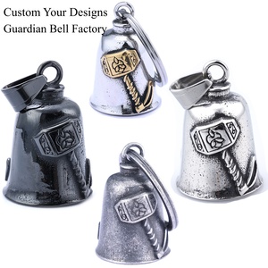 Cloche de protection pour <span class=keywords><strong>moto</strong></span>, Cloche Gremlin pour motard, Protection routière, Porte-bonheur, Marteau de Thor, Cloche d'autel Wiccan, Carillon rituel pour motard - Product Image 1