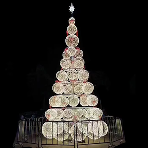 Decoración navideña <span class=keywords><strong>para</strong></span> exteriores, metal alto, iluminación gigante de 12 pies, decoración navideña predecorada, esfera, árbol de Navidad gigante - Product Image 1