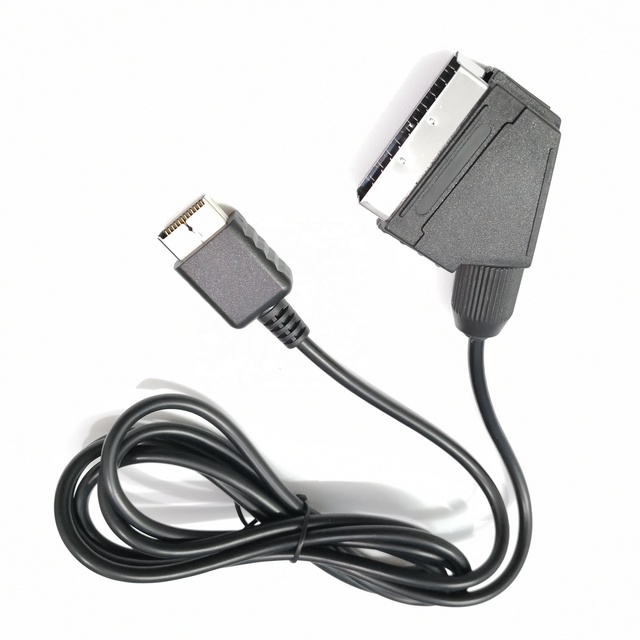 1.8m 6FT RGB Scart Cable Gaming Wire for Sony PS2 PS3 TV AV Lead Replacement Connection Game Cord for PAL/NTSC Consoles