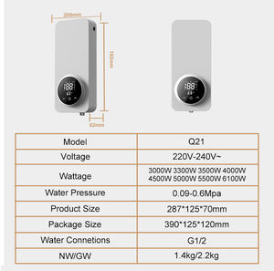 5KW 6000W 230V mural électrique sans réservoir Geyser ELCB Protection température constante haut débit pour appartement hôtel - Product Image 6