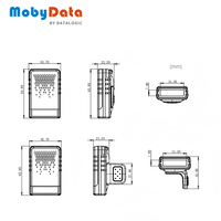Mobydata RS300BT - Lector de Códigos de Barras Inalámbrico Portátil 1D 2D, Mini Escáner de Dedo para Supermercado