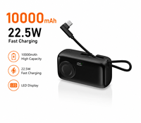 Banco de Energía Portátil Estilo Cápsula de 10000mAh para Reloj y Teléfono Inteligente, Carga Rápida PD de 22.5W, Carga Inalámbrica, Logotipo Tipo-C Personalizable