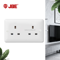 Enchufe de pared retro de 2 tomas con interruptor, estándar británico 13A, de baquelita blanca, 250V, fácil instalación, para uso en hogar, oficina y hotel.