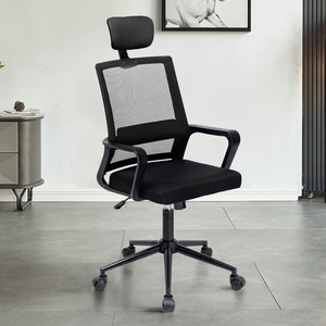 Sedia da Ufficio Ergonomica Nera con Schienale in Rete, Altezza Regolabile, Poggiatesta e Braccioli - Product Image 6